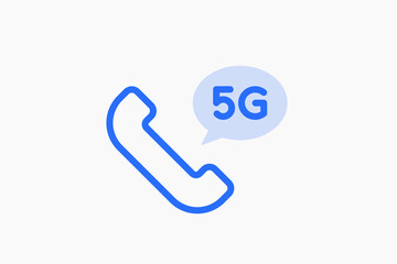 5g call technology illustration in flat style design. Vector illustration.
