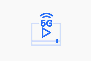 5g internet streaming technology illustration in flat style design. Vector illustration.
