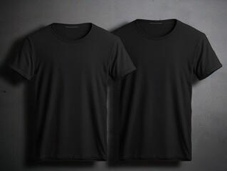 Plain black t-shirt, can be used as a presentation of your screen printing design. Generative AI
