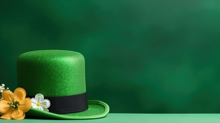 st patrick hat green isolated on green background