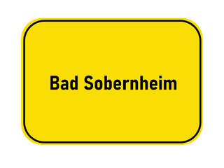 German yellow town entrance sign Bad Sobernheim

