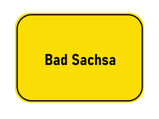 German yellow town entrance sign Bad Sachsa

