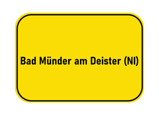 German yellow town entrance sign Bad Münder am Deister NI
