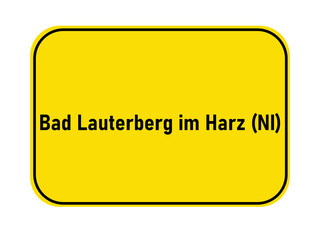 German yellow town entrance sign Bad Lauterberg im Harz NI 
