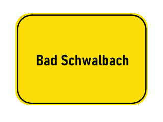 German yellow town entrance sign Bad Schwalbach