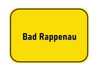 German yellow town entrance sign Bad Rappenau
