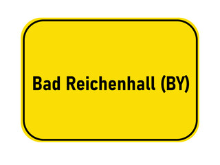 German yellow town entrance sign Bad Reichenhall BY

