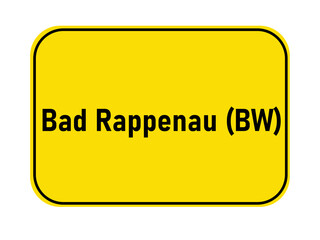 German yellow town entrance sign Bad Rappenau BW
