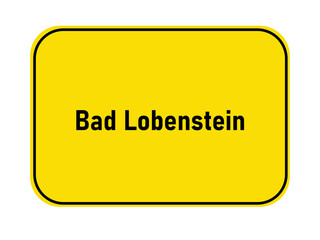 German yellow town entrance sign Bad Lobenstein
