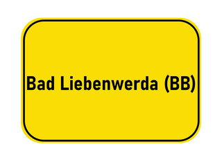 German yellow town entrance sign bad Liebenwerda BB

