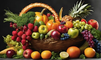 fresh fruits and berries fresh fruits and berries composition with fresh fruits and vegetables
