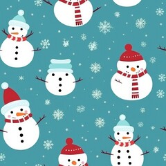 "Warm and Playful: Knitting Pattern with Frosty Snowmen" Generativ ai.