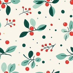 "Holly & Berry Bliss: Minimalist Holiday Pattern" Generativ ai.