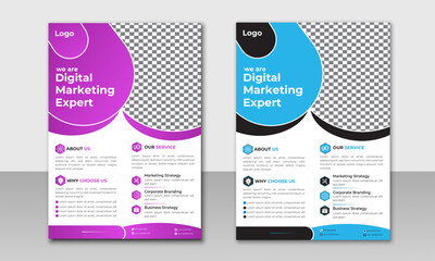 Naklejka premium Modern design template for business Flyer in A4 with colorful concepts advertise, advertise, publication Modern Business flyer layout vector design