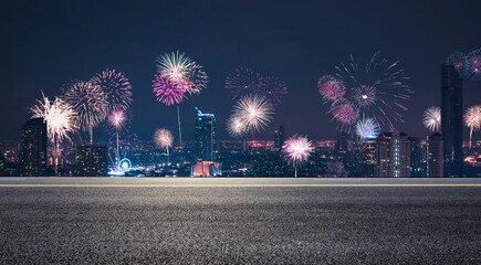 celebration night cityscape happy new year - Powered by Adobe