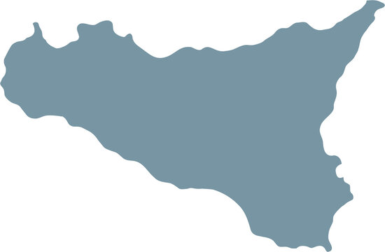 doodle freehand drawing of sicily island map.