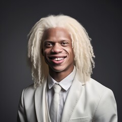 Portrait of albino African man