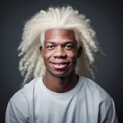 Portrait of albino African man