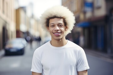 Portrait of albino African man