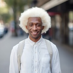 Portrait of albino African man