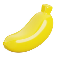Banana isolated. Cartoon fruits icon. 3d render illustration.