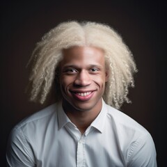 Portrait of albino African man