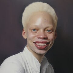 Portrait of albino African man