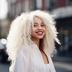 Stunning portrait of albino African woman