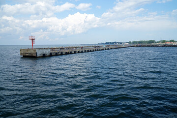 The port where the ferry calls in the village of Hel on the Hel Spit.