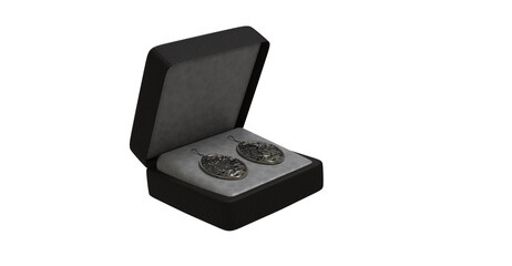diamond ring in a box 3D render 