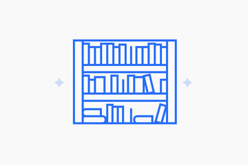 book shelf illustration in flat style design. Vector illustration.
