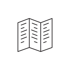 Booklet icon. Brochure sign. Tri-fold brochure symbol. Booklet symbol vector pictogram. UX UI icon