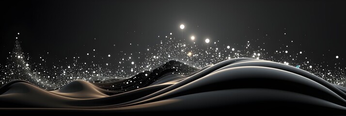 AI 3d abstract wave glowing neon background with gradient glowing neon lines and bokeh lights. Data transfer concept. Digital wallpaper