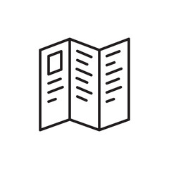 Booklet icon. Brochure sign. Tri-fold brochure symbol. Booklet symbol vector pictogram. UX UI icon