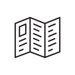 Booklet icon. Brochure sign. Tri-fold brochure symbol. Booklet symbol vector pictogram. UX UI icon