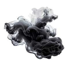Black smoke cloud.Transparent light Black dark color smoke with isolated white background.