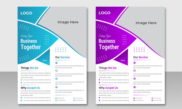 Modern design template for business Flyer in A4 with colorful concepts advertise, advertise, publication Modern Business flyer layout vector design