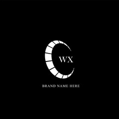 WX logo. W X design. White WX letter. WX, W X letter logo design. Initial letter WX linked circle uppercase monogram logo. W X letter logo vector design. 