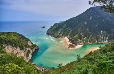 Panoramic of Sable beach (Cantabria, Spain)