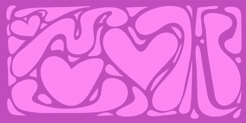 Hand drawn contemporary abstract shapes. Dynamical colored forms and line. Abstrack backgrounds, pink memphis, Valentine's Day, vector