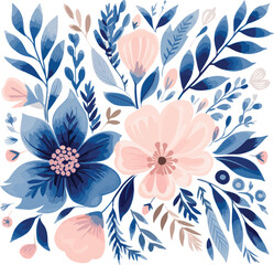 Fototapeta na wymiar Watercolor Florals rose for Graphic Design, floral background