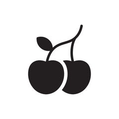 Cherry icon. Cherry sign. Cherry symbol vector pictogram flat sign design. UX UI icon