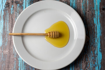 Honey on a plate