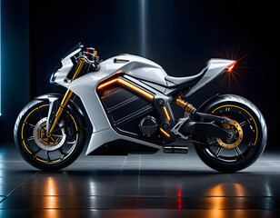 Fototapeta premium futuristic motorcycle concept design study. generative ai