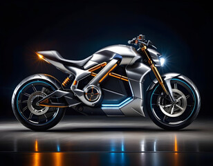 Obraz na płótnie Canvas futuristic motorcycle concept design study. generative ai