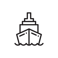 Vessel icon. Cruiser flat sign design. Ship symbol vector pictogram. UX UI icon