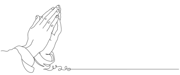 Fotobehang Praying hand line art vector illustration © senimanto