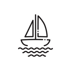Vessel icon. Cruiser flat sign design. Ship symbol vector pictogram. UX UI icon