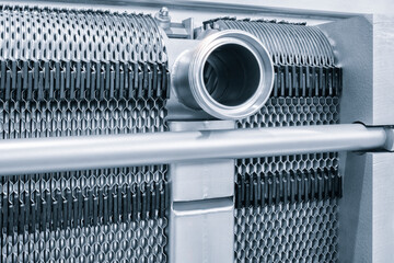 Industrial equipment for the production of dairy foods, radiator for cooling hot milk