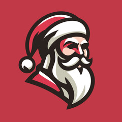 Santa Claus Minimalist Vector Art Mascot Logo